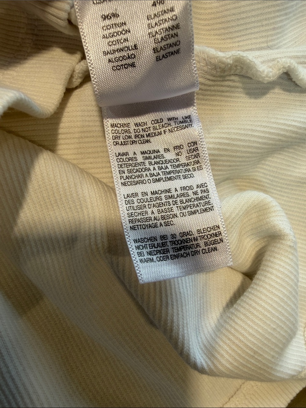 MOTHER White Ribbed Tank Top medium - Picture 4 of 5
